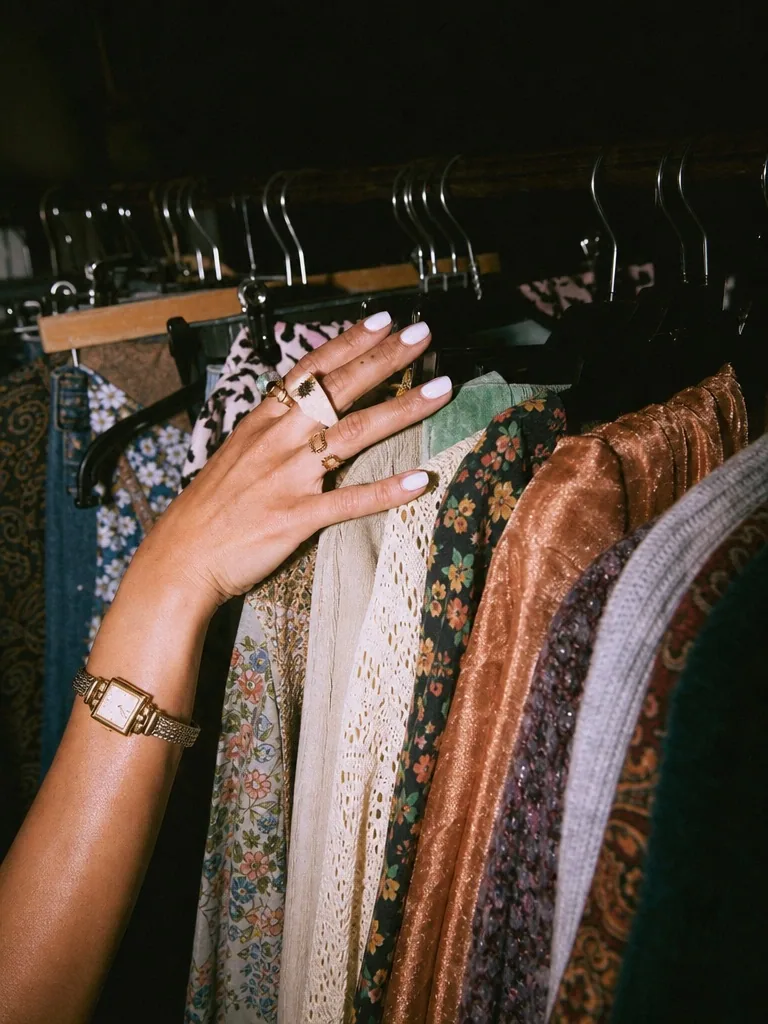 A wardrobe of clothes selected by Oro